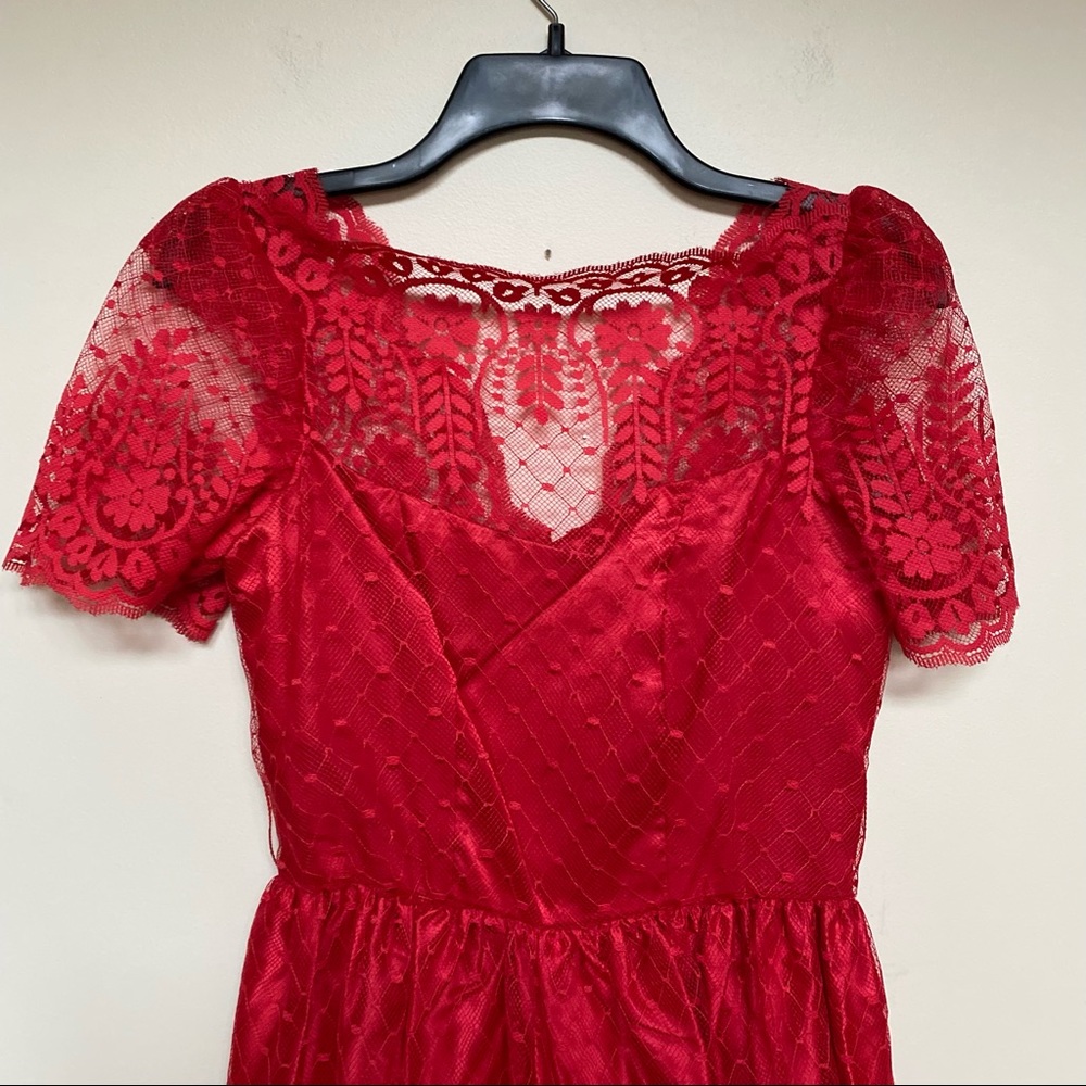 Vintage Red Lace Dress